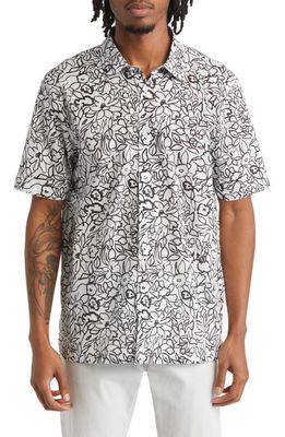 Good Man Brand Big On-Point Short Sleeve Organic Cotton Button-Up Shirt in Marker Floral