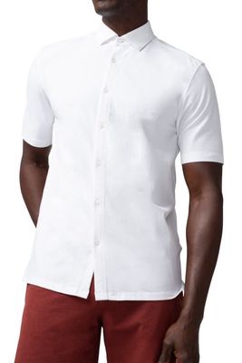 Good Man Brand Flex Pro Lite Short Sleeve Stretch Cotton Button-Up Shirt in White