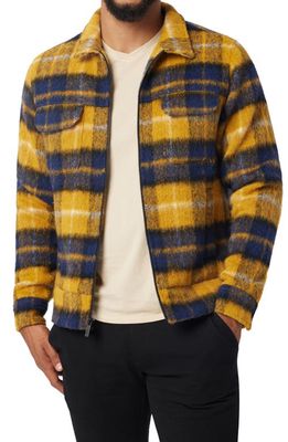 Good Man Brand Plaid Brushed Zip-Up Jacket in Yellow Plaid