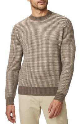 Good Man Brand Plaited Merino Wool Sweater in Taupe Gray Multi