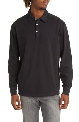 Good Man Brand Relaxed Fit Long Sleeve Polo in Sky Captain