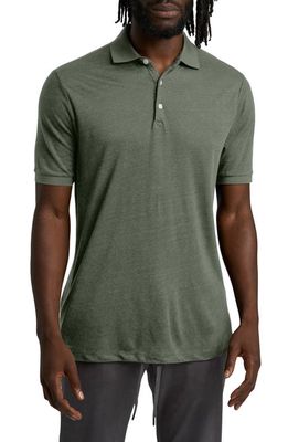 Good Man Brand Solid Linen Polo in Army