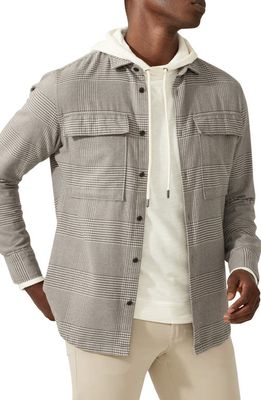 Good Man Brand Stadium Cotton Shirt Jacket in Taupe Grey Check