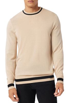 Good Man Brand Tipped Merino Wool Sweater in Warm Sand