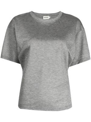 GOODIOUS crew-neck cropped T-shirt - Grey