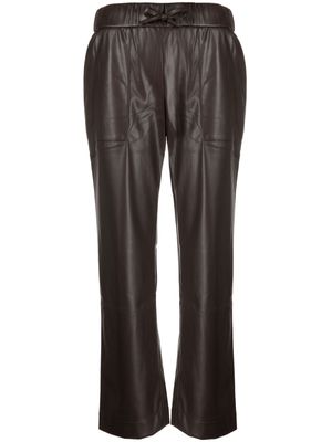 GOODIOUS cropped faux leather trousers - Blue