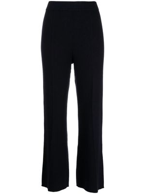 GOODIOUS cropped ribbed-knit trousers - Blue
