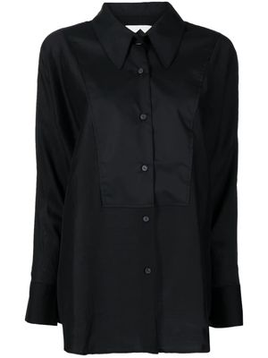 GOODIOUS semi-sheer panelled shirt - Black