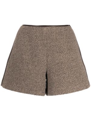 GOODIOUS shearling wool-blend shorts - Brown