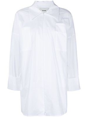 GOODIOUS zip-up cotton-blend shirt - White