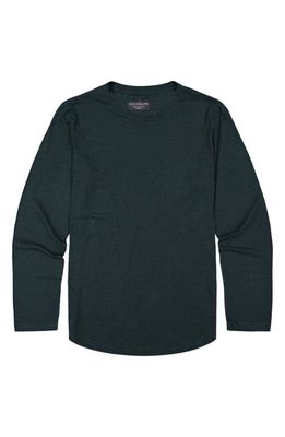 Goodlife Overdyed Tri-Blend Long Sleeve Scallop Crew T-Shirt in Evergreen