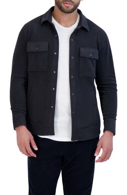 Goodlife Recycled Polartec Snap-Up Shirt Jacket in Black
