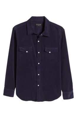 Goodlife Stretch Corduroy Snap Front Shirt in Midnight