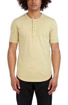 Goodlife Sunfaded Slub Scallop Henley in Pelican