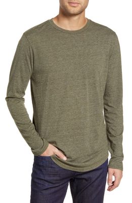 Goodlife Tri-Blend Long Sleeve Scallop Crew T-Shirt in Olive Night