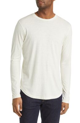 Goodlife Tri-Blend Long Sleeve Scallop Crew T-Shirt in Seed