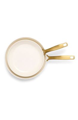 GOOP Set of 2 Ceramic Nonstick Frying Pans in Cream