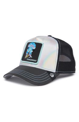Goorin Bros. Go Away Glow in the Dark Jellyfish Patch Trucker Hat in Silver