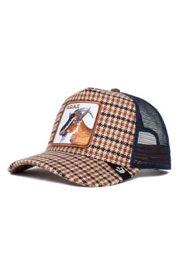 Goorin Bros. Good Kid Goat Patch Check Trucker Hat in Cream