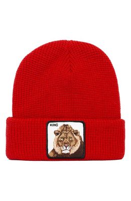 Goorin Bros. Jungle Jangle Lion Patch Beanie in Red
