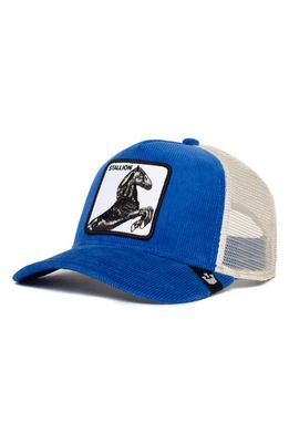 Goorin Bros. Sly Stallione Horse Patch Trucker Hat in Blue