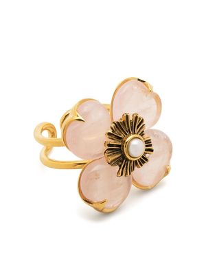 Goossens four-leaf clover gemstone ring - Gold