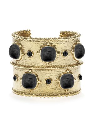 Goossens gemstone open-cuff bracelet - Gold
