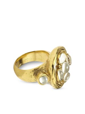 Goossens quartz-embellished finger ring - Gold