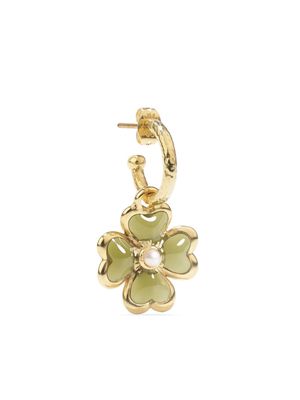 Goossens Talisman clover-charm earrings - Yellow Gold Tinted Resin Green bottle