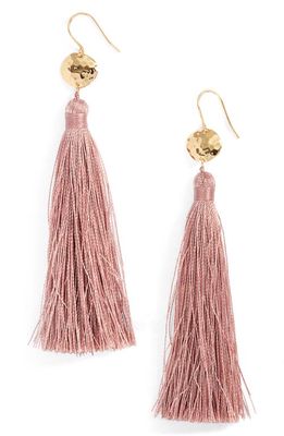 gorjana Leucadia Tassel Drop Earrings in Mauve /Gold