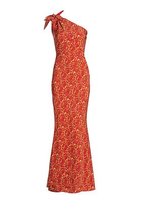 Gosia Printed One-Shoulder Gown