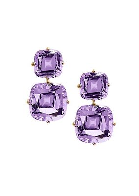 Gossip 18K Yellow Gold & Amethyst Drop Earrings