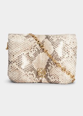 Goya Puffer Snakeskin Shoulder Bag