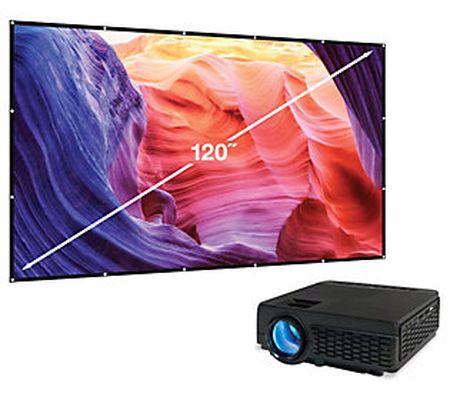 GPX All-in-One Projector with Bluetooth & 120" creen Kit