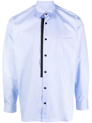 GR10K chest-pocket cotton shirt - Blue