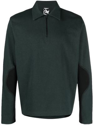 GR10K colour-block cotton polo shirt - Green