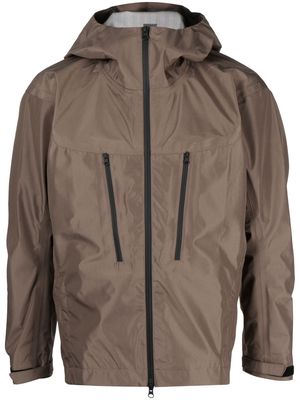 GR10K slouchy-hood long-sleeve jacket - Brown