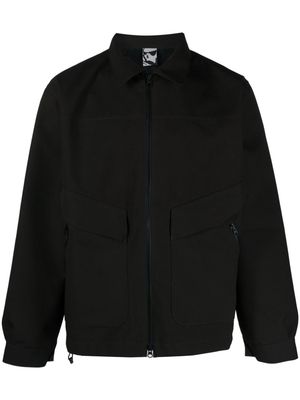 GR10K spread-collar zip-up jacket - Black