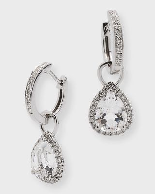Grace 18K Detachable Drop Earrings with Topaz and Diamonds