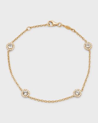 Grace 18K Yellow Gold Chain Bracelet with Green Amethyst and Diamonds