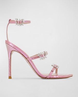 Grace Butterfly Buckle Ankle-Strap Sandals