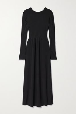 Grace Ling - Paneled Tulle And Stretch-jersey Maxi Dress - Black