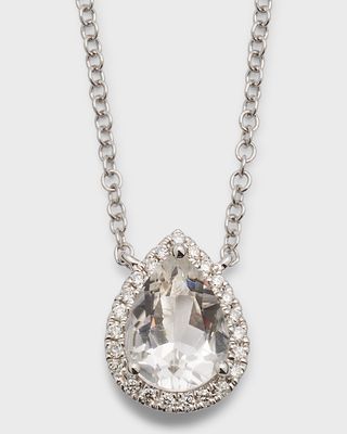 Grace Pear Blue Topaz and Diamond Necklace
