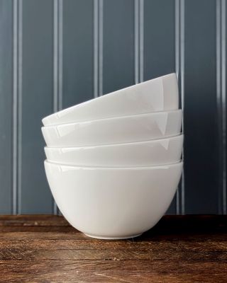 Grace White Tall Cereal Bowls, Set of 4