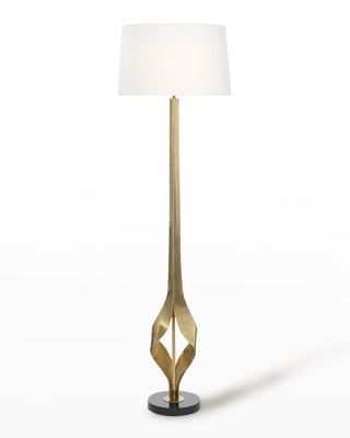 Graceful Brass Floor Lamp
