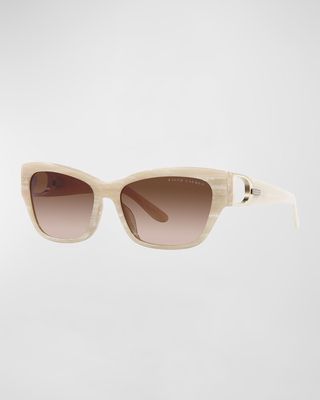 Gradient Embellished Cut-Out Acetate Butterfly Sunglasses