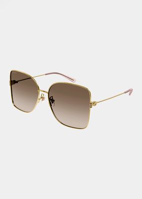 Gradient GG Metal & Acetate Butterfly Sunglasses