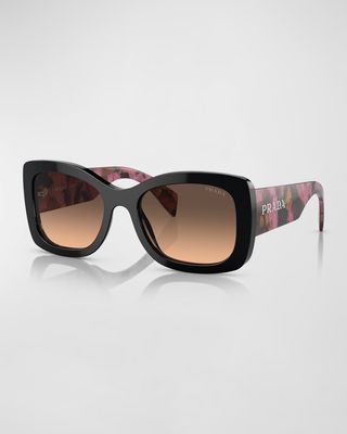 Gradient Logo Acetate Butterfly Sunglasses