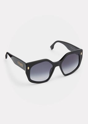 Gradient Logo Acetate Cat-Eye Sunglasses