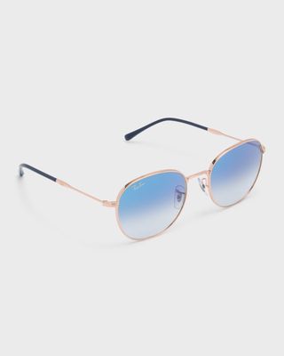 Gradient Metal Round Sunglasses, 55MM